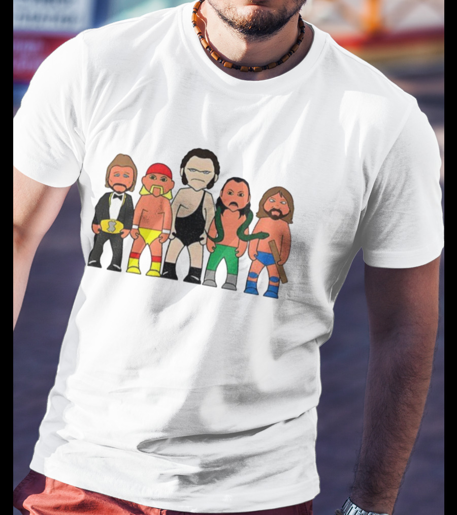 Legends Wrestling Cartoon Characters Retro Sport Icons T-Shirt