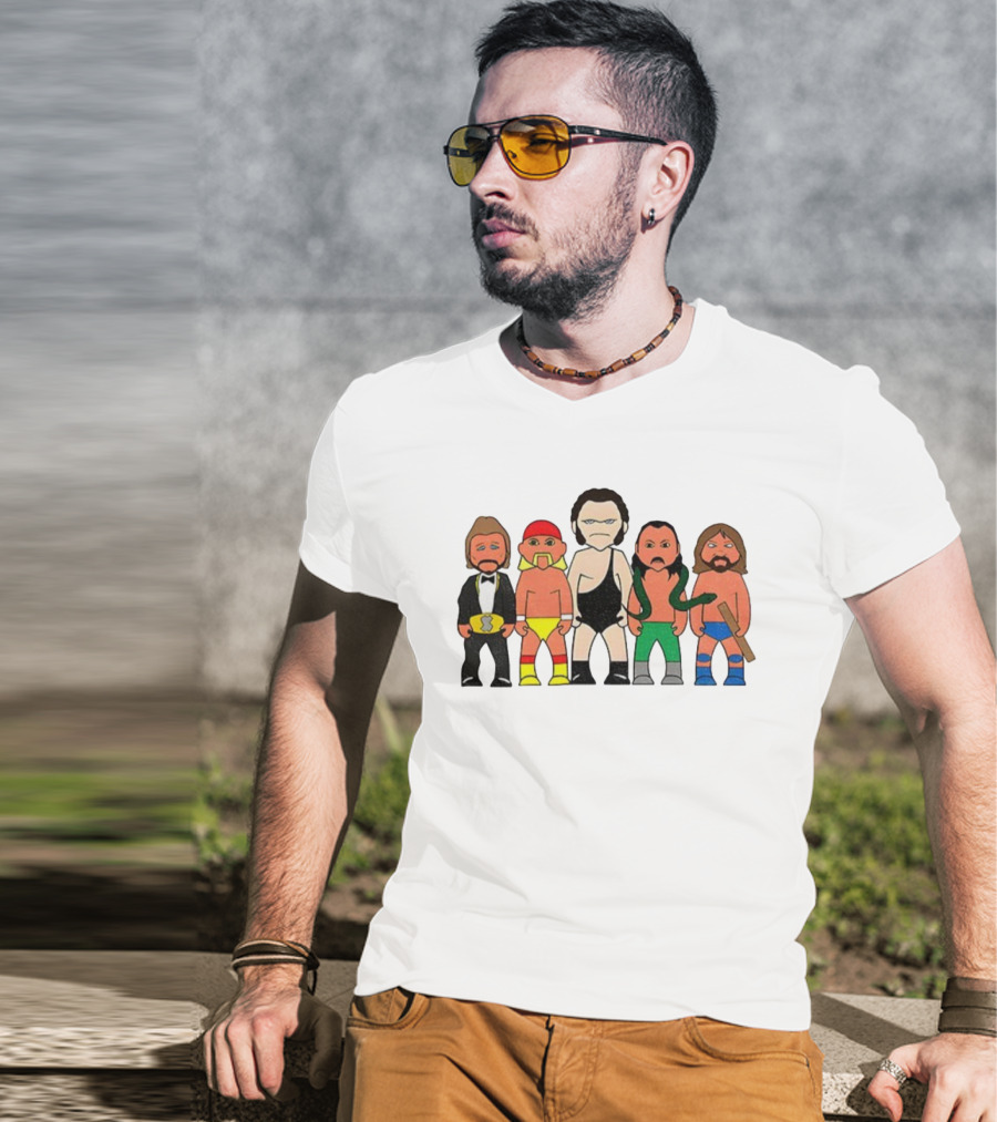 Legends Wrestling Cartoon Characters Retro Sport Icons T-Shirt