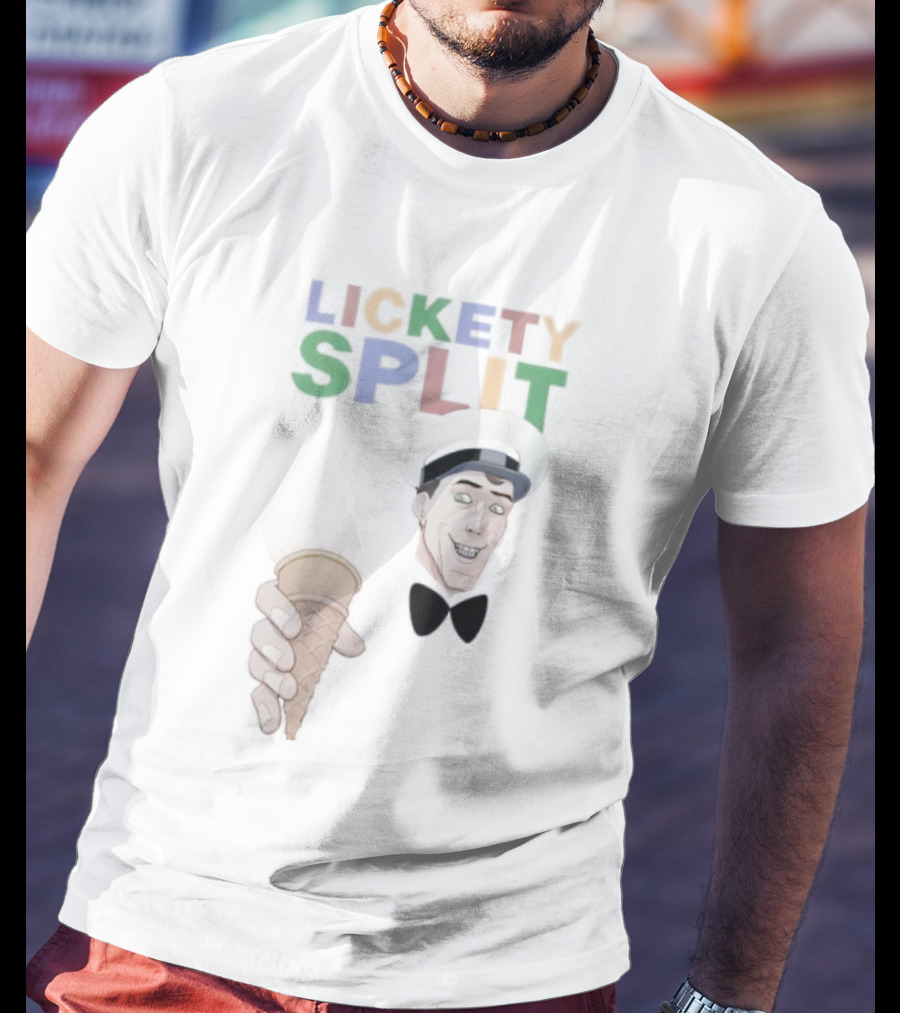 Lickety Split Ice Cream Man Colorful Cone T-Shirt