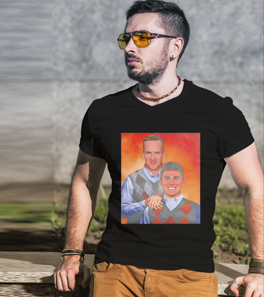 Bo Nix Peyton Manning Step Brothers Denver Broncos Comedy T-Shirt