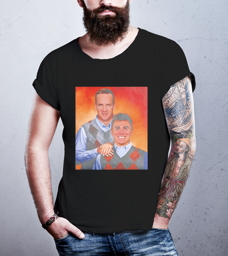 Bo Nix Peyton Manning Step Brothers Denver Broncos Comedy T-Shirt
