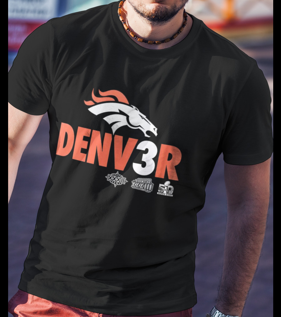 Denver Broncos Denv3r NFL Football Team Championship Fan T-Shirt