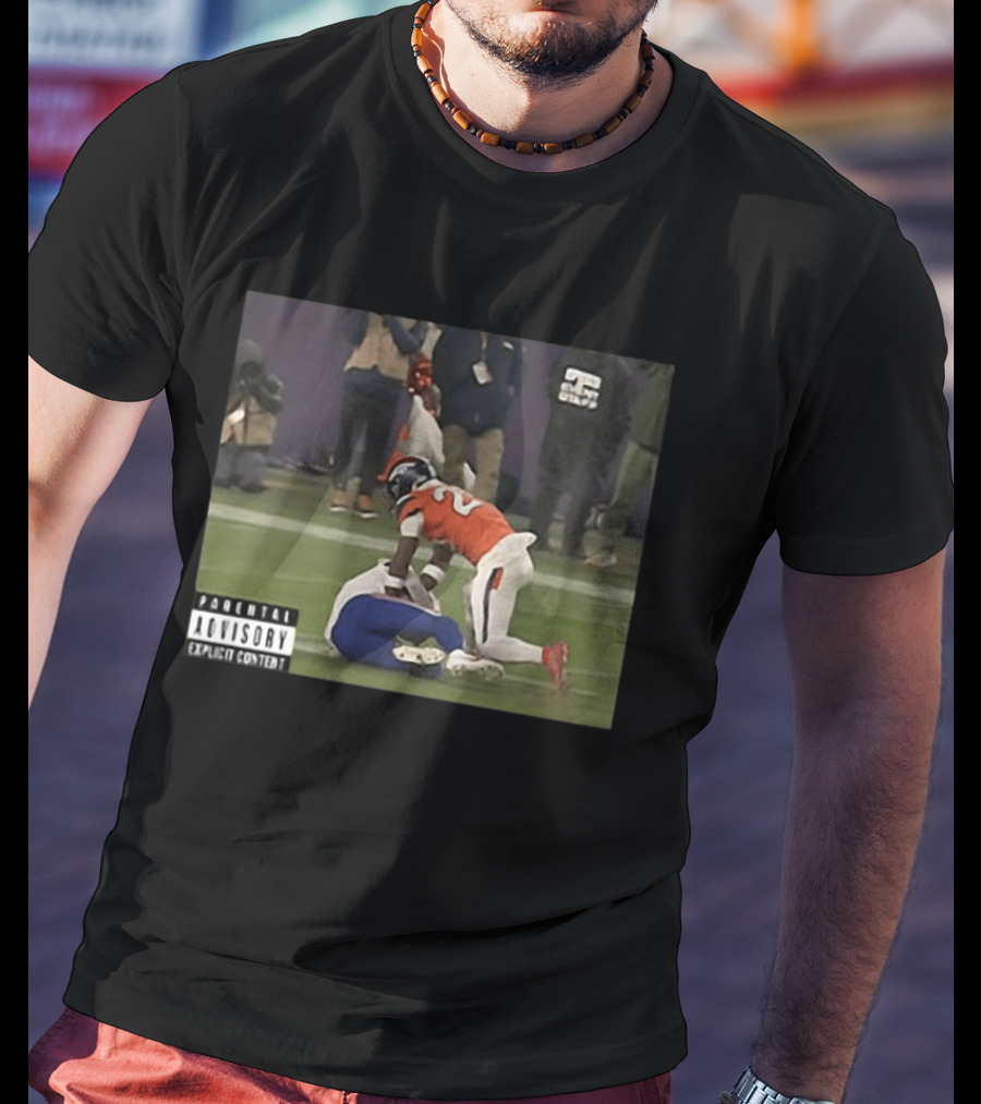 Denver Broncos Vs Buffalo Bills Explicit Content Tackle Controversial Interception Play T-Shirt