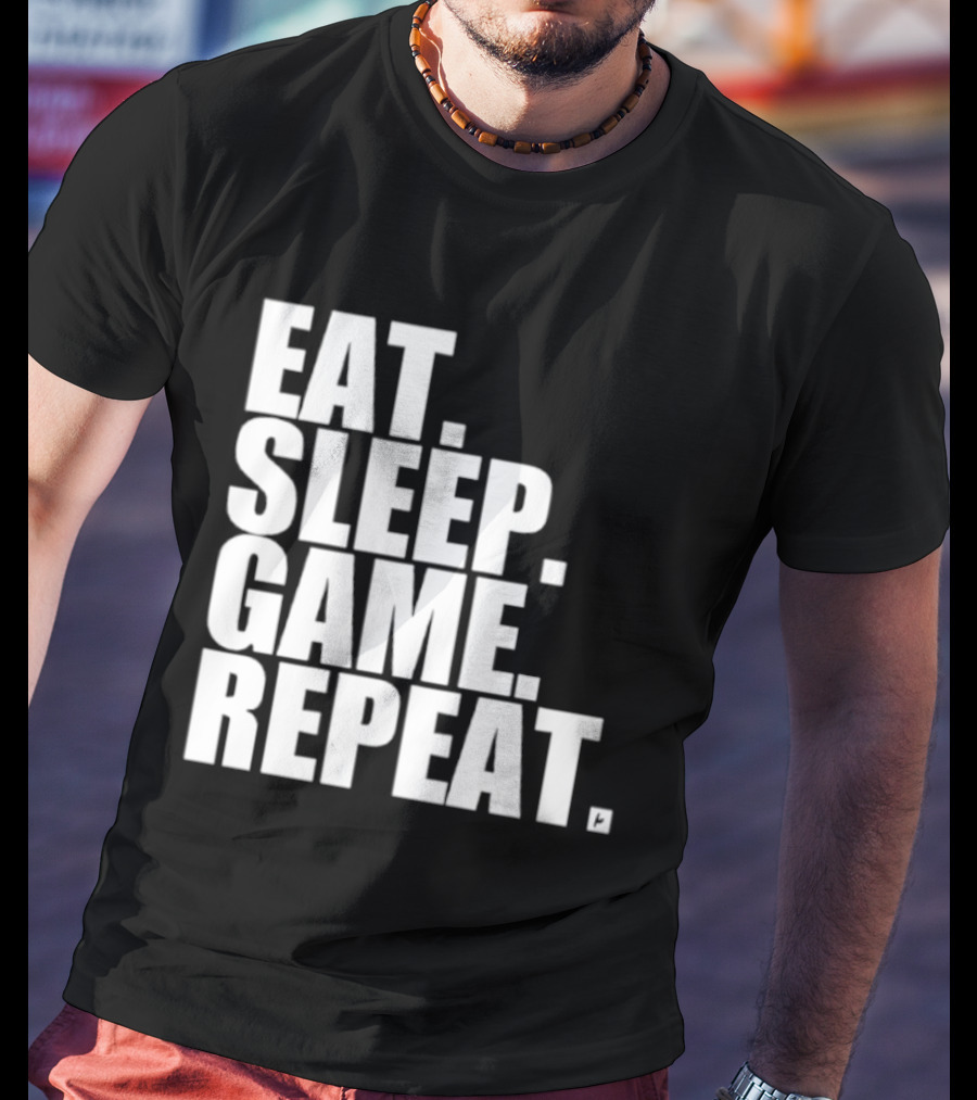 Eat Sleep Game Repeat Gamer Lifestyle Phrase T-Shirt