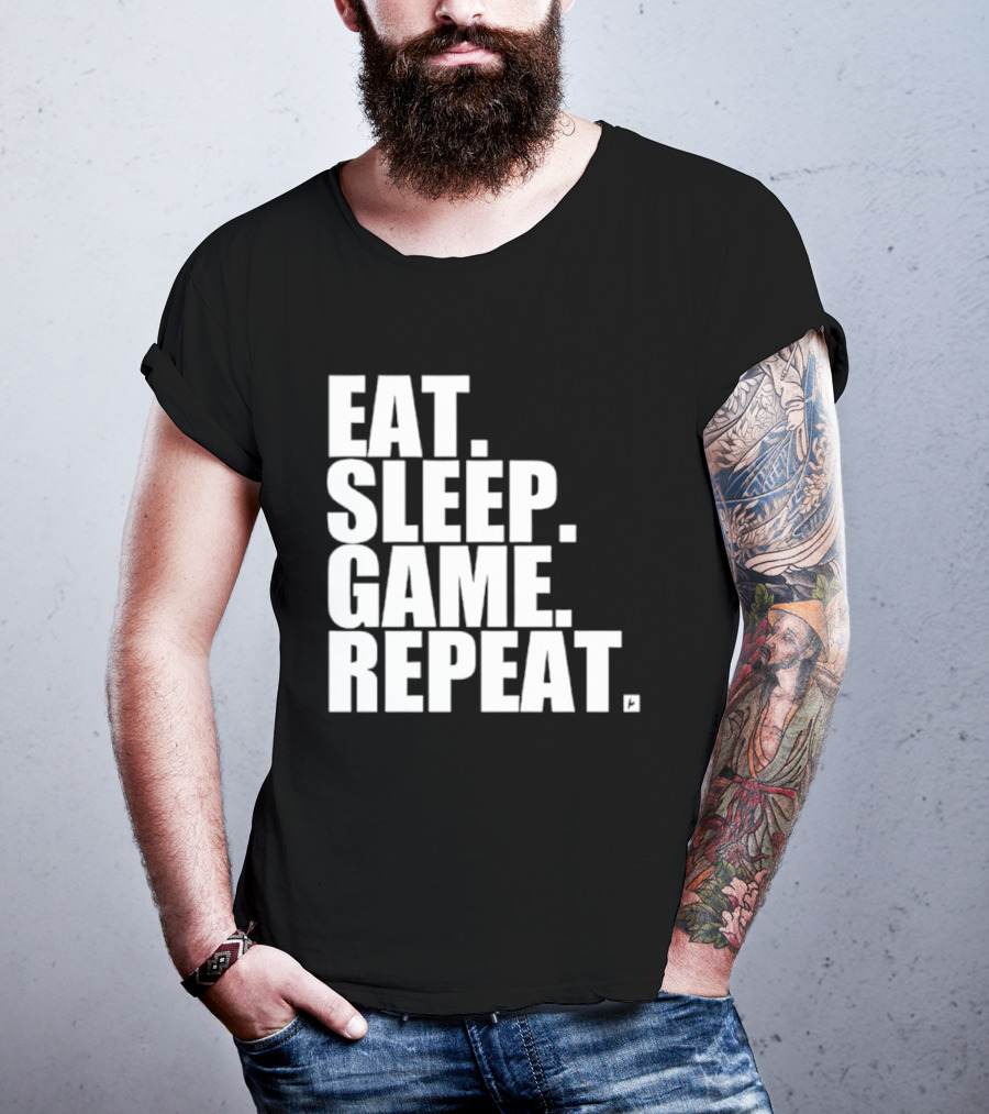 Eat Sleep Game Repeat Gamer Lifestyle Phrase T-Shirt