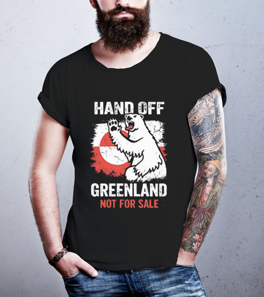 Hand Off Greenland Not For Sale Polar Bear Flag T-Shirt