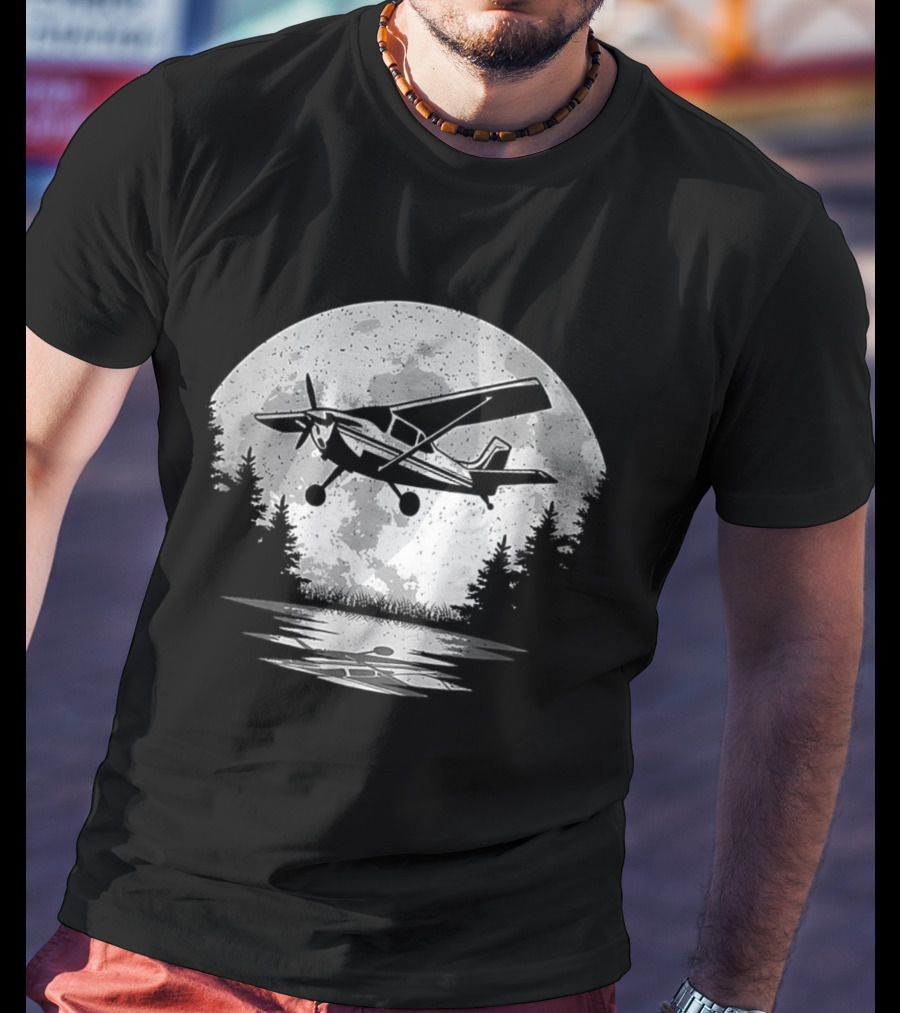 Pilot Airplane Aviator Aviation Vintage Seaplane Reflections T-Shirt