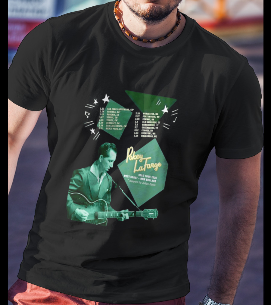 Pokey LaFarge Solo Tour 2026 West Coast New England Julian Davis Support T-Shirt