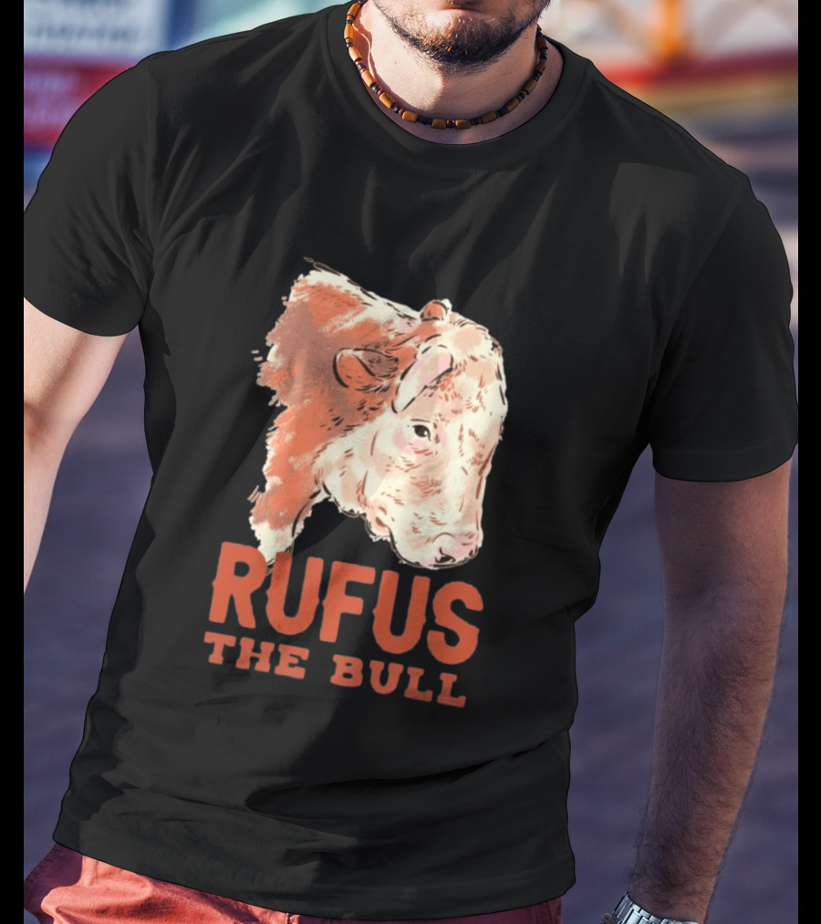 Rufus The Bull Cow Retro Style Rustic T-Shirt
