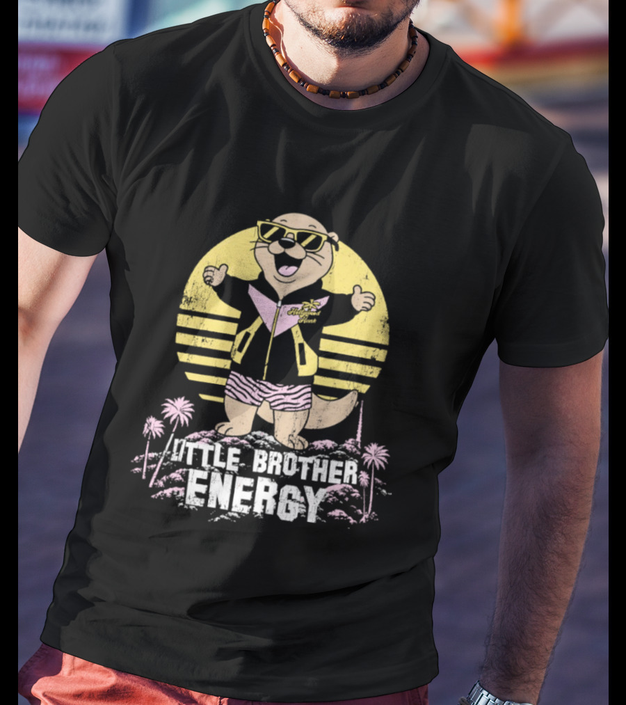 Ryan Nemeth Little Brother Energy Sunglasses Otter Retro Vibes Palm Trees T-Shirt