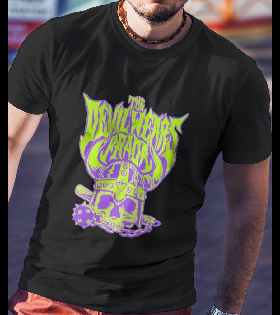 The Devil Wears Prada Viking Skull With Mace And Chain T-Shirt
