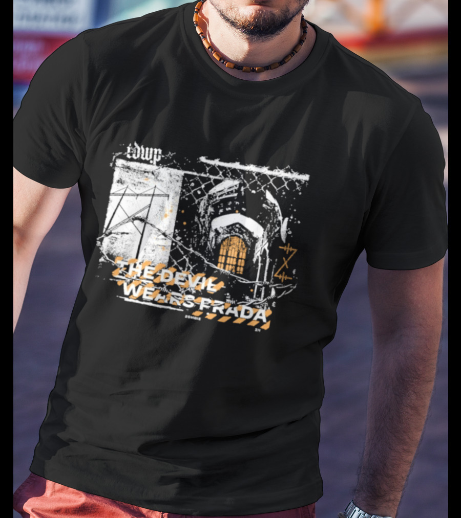 The Devil Wears Prada Zombie ZII X141 Orange White Fence Arch T-Shirt