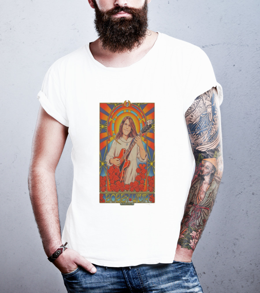 Bobby Weir 1947 2026 NFA Roses Psychedelic Art Nouveau T-Shirt