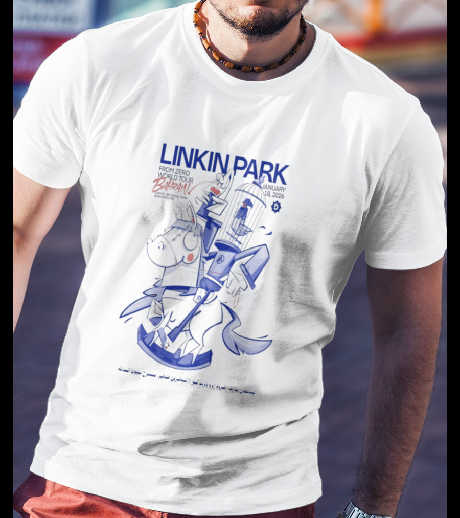 Linkin Park Road To Revolution Bahrain Tour Jan 18 2026 Signed T-Shirt