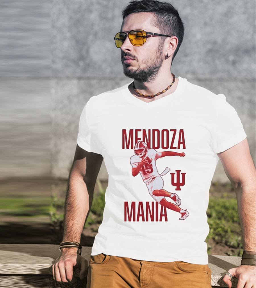 Mendoza Mania Indiana Hoosiers Football Player Action Icon IU T-Shirt