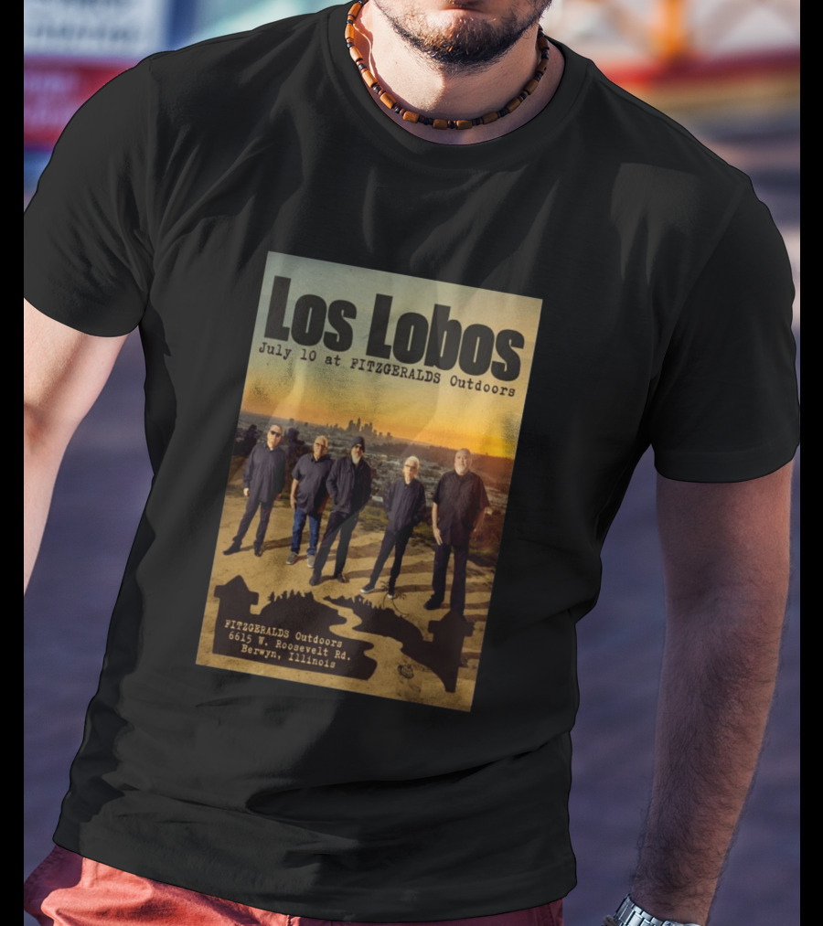 Los Lobos July 10 FitzGerald's Outdoors Berwyn Illinois Event T-Shirt