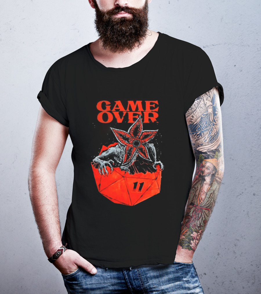 Game Over Stranger Things Demogorgon Eleven Dice T-Shirt