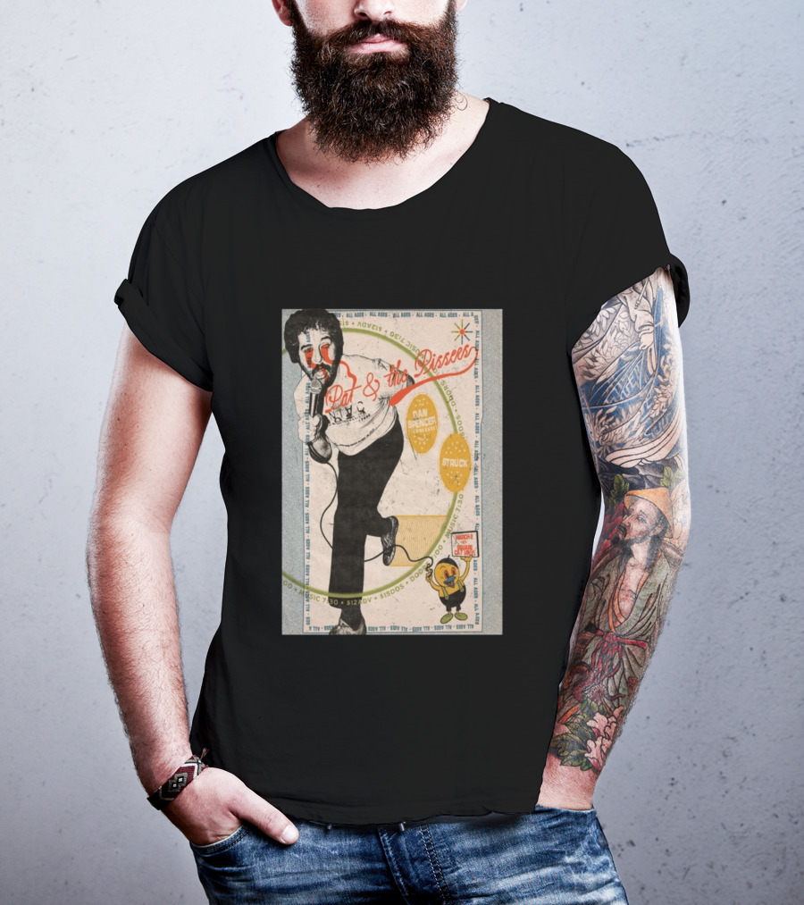 Pat & The Pissers Dan Spencer Struck March 2 All Ages Square Cat Vinyl Concert T-Shirt