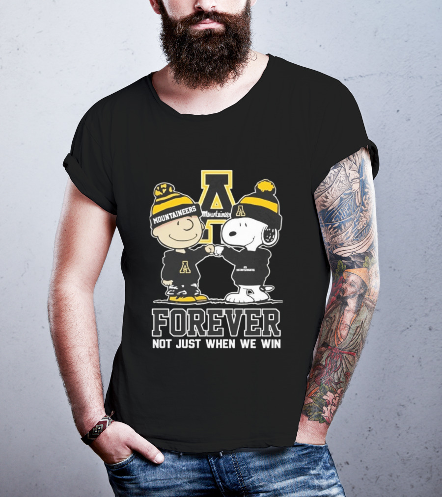Peanut Snoopy Charlie Brown Appalachian State Mountaineers Forever Not Just When We Win T-Shirt
