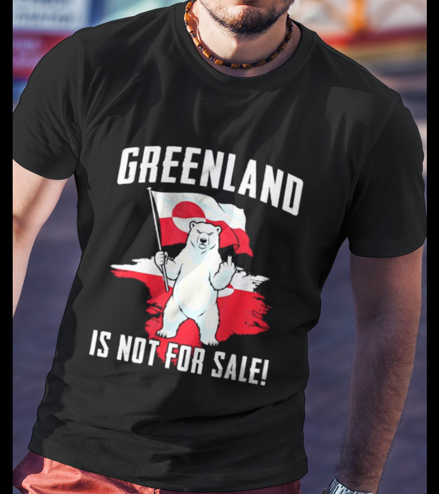 Greenland Is Not For Sale Polar Bear Flag Awareness T-Shirt
