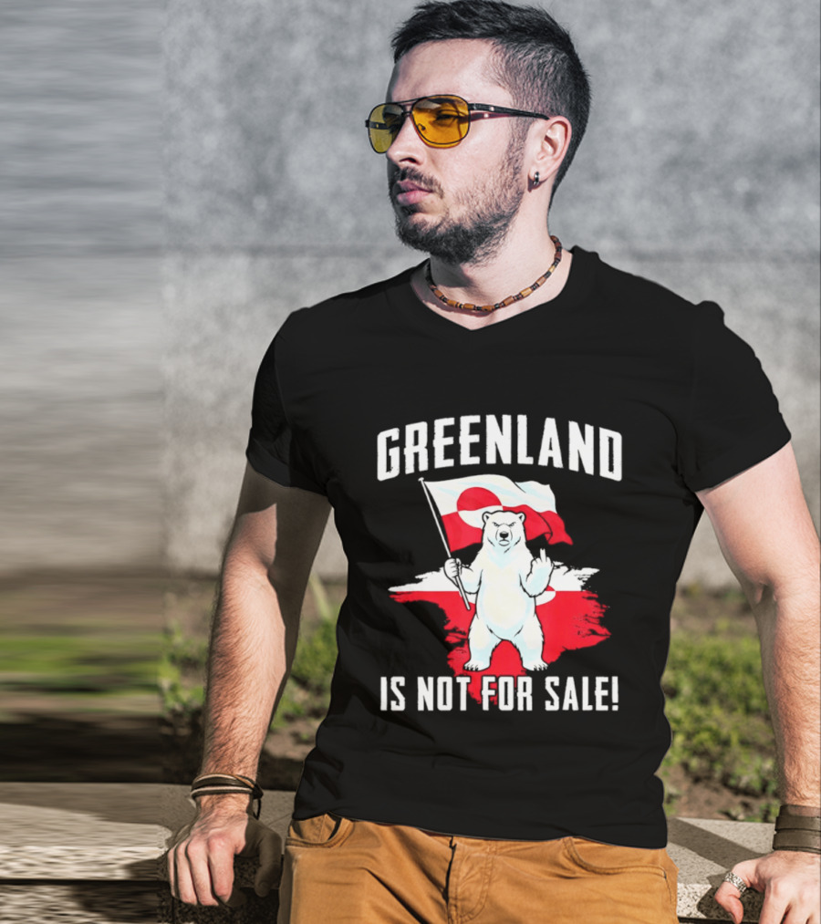 Greenland Is Not For Sale Polar Bear Flag Awareness T-Shirt