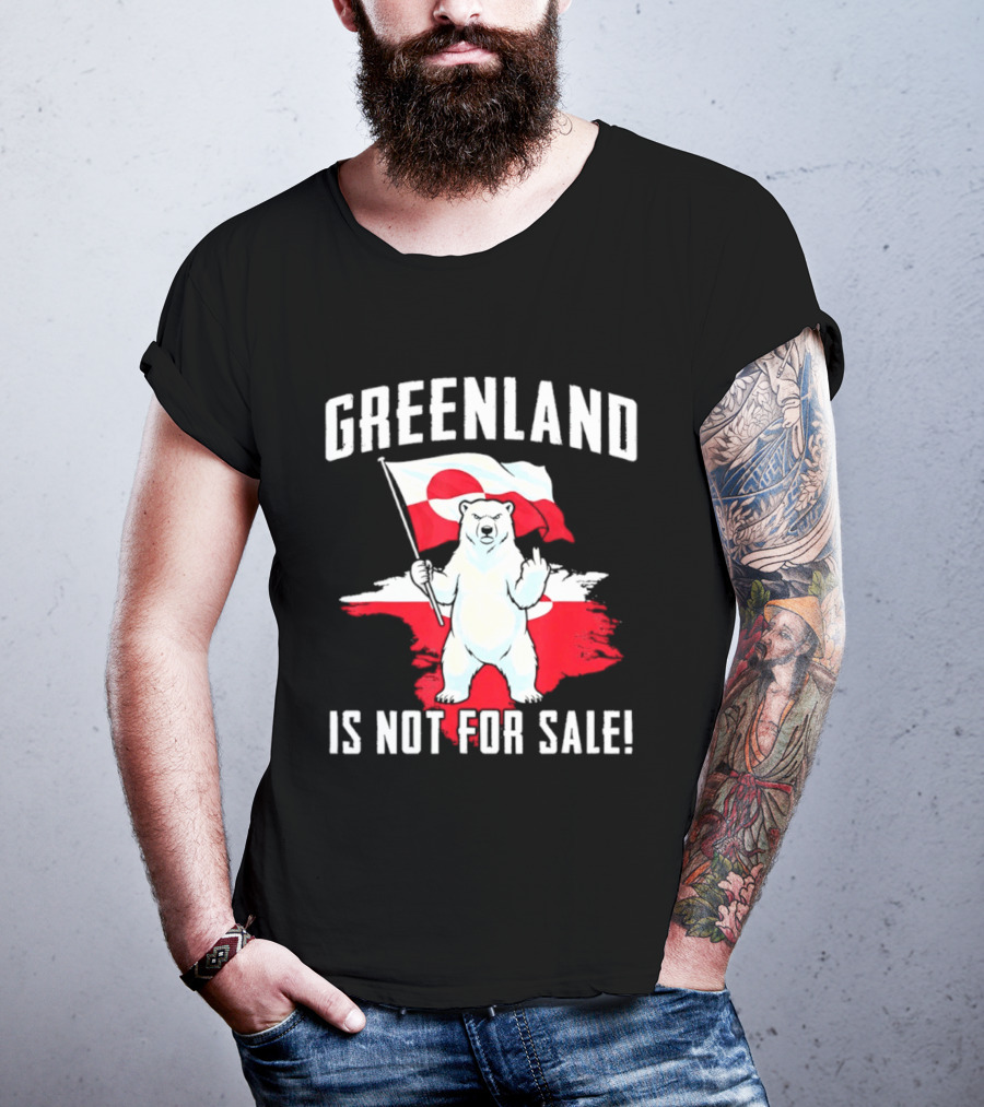 Greenland Is Not For Sale Polar Bear Flag Awareness T-Shirt
