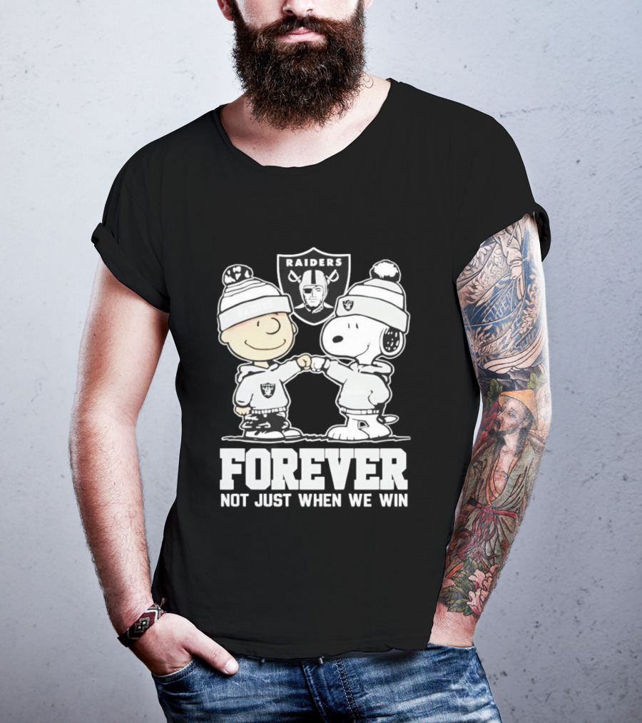 Peanuts Snoopy Charlie Brown Raiders Forever Not Just When We Win T-Shirt