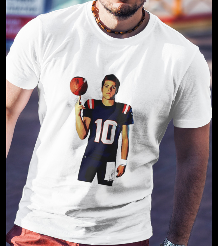 Drake Maye M.N.E.G.A. New England Patriots Football 10 T-Shirt