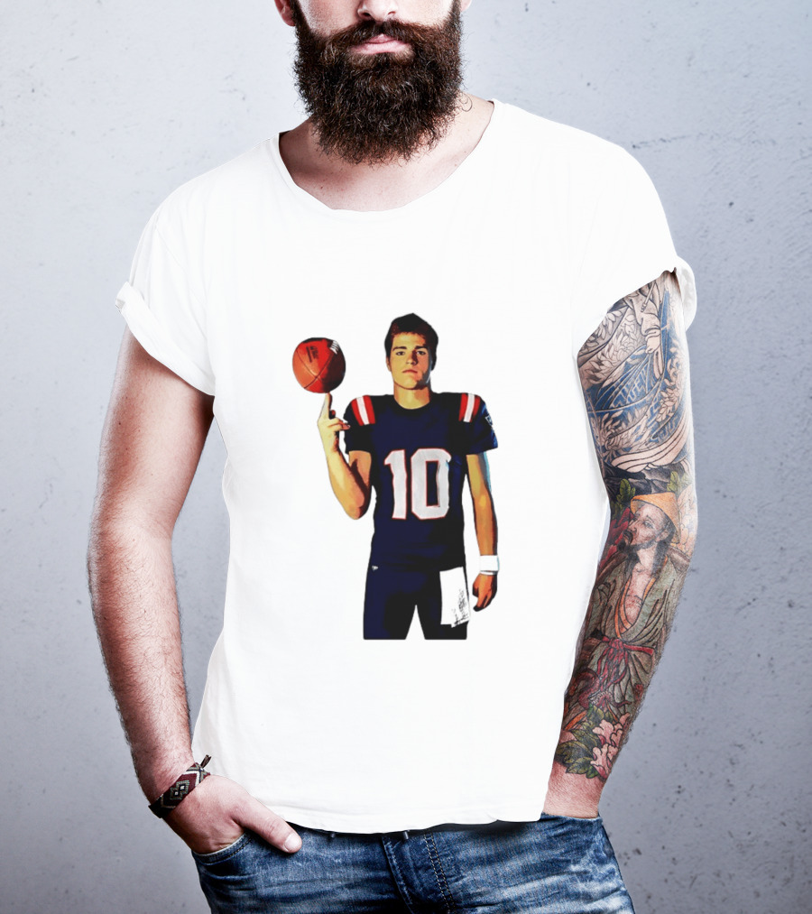 Drake Maye M.N.E.G.A. New England Patriots Football 10 T-Shirt
