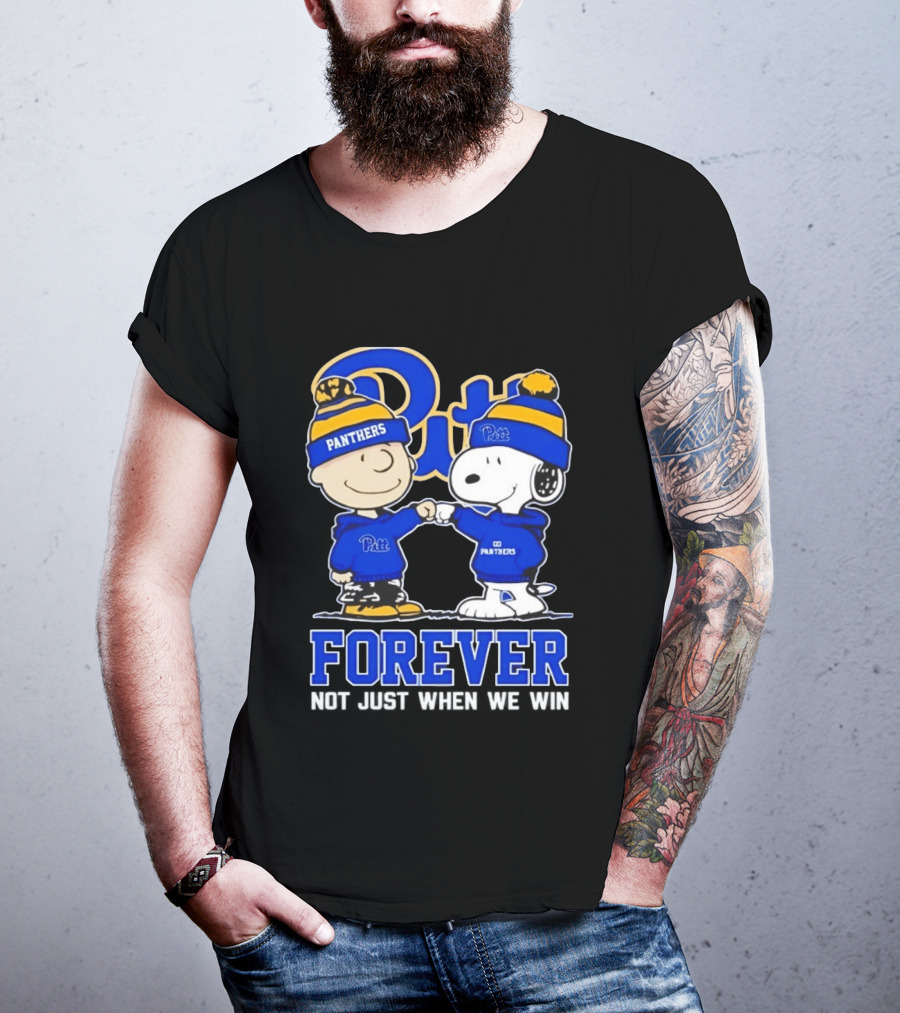 Peanut Snoopy Charlie Brown Pitt Panthers Forever Not Just When We Win T-Shirt