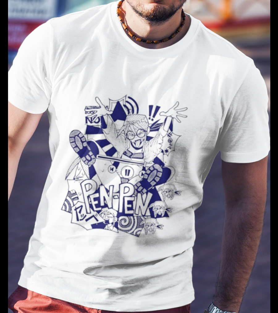 Pen Pen Alterna Ve Abstract Character Blue Vibes T-Shirt
