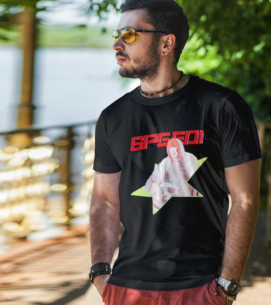 Lisa X AlterEgo Speedi Red Text Star T-Shirt