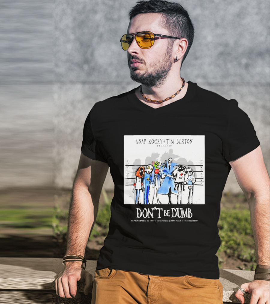 ASAP Rocky Tim Burton Presents Don't Be Dumb Shot Characters T-Shirt