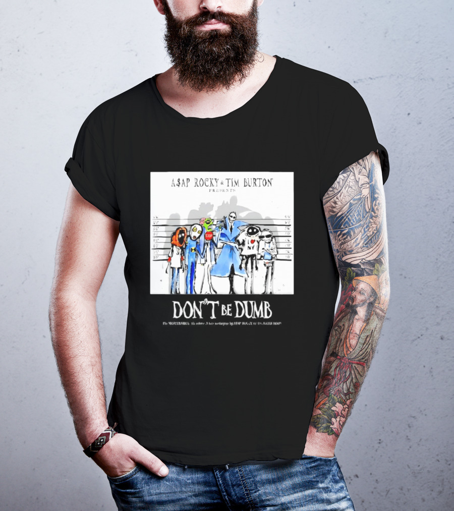 ASAP Rocky Tim Burton Presents Don't Be Dumb Shot Characters T-Shirt