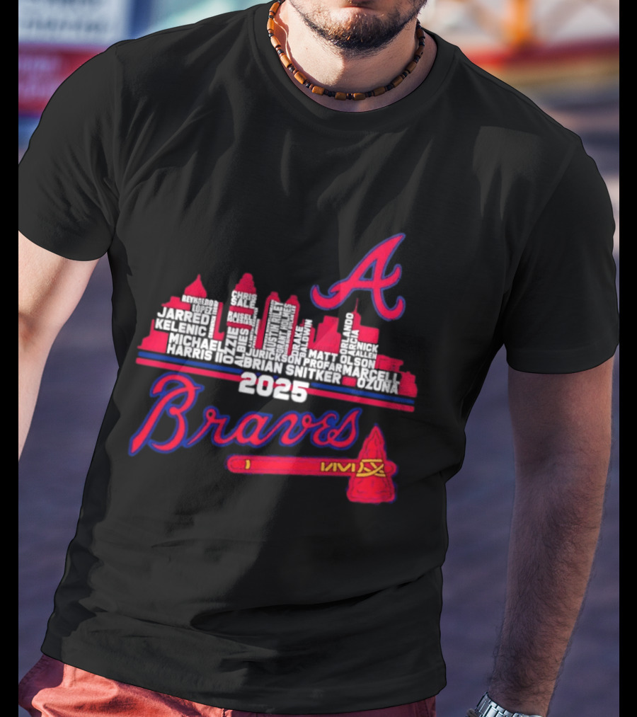 Atlanta Braves Players City Skyline 2025 T-Shirt