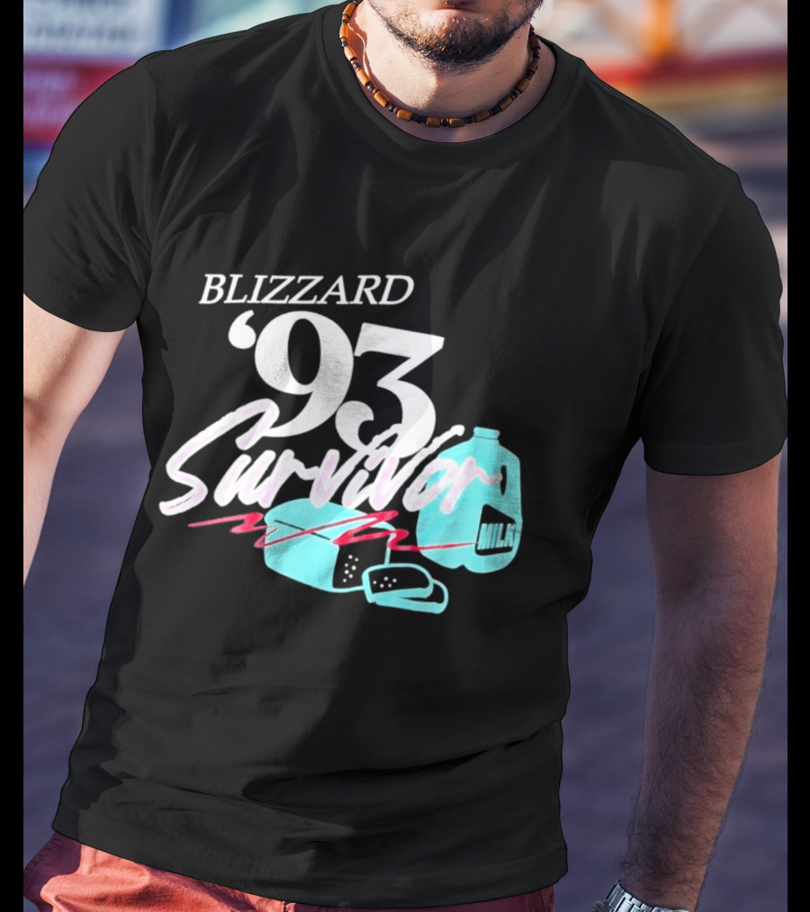 Blizzard '93 Survivor Milk Bread Humor T-Shirt
