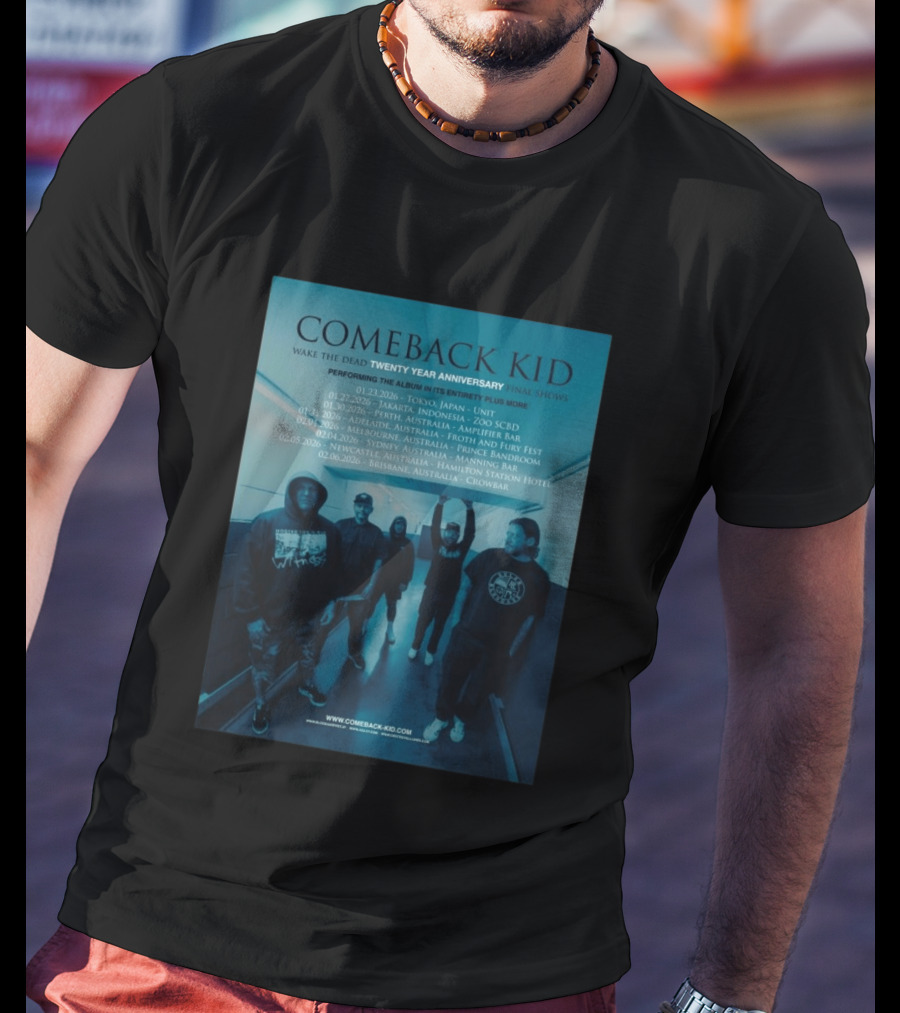 Comeback Kid Wake The Dead Twenty Year Anniversary Asia Australia Tour 2026 Dates T-Shirt