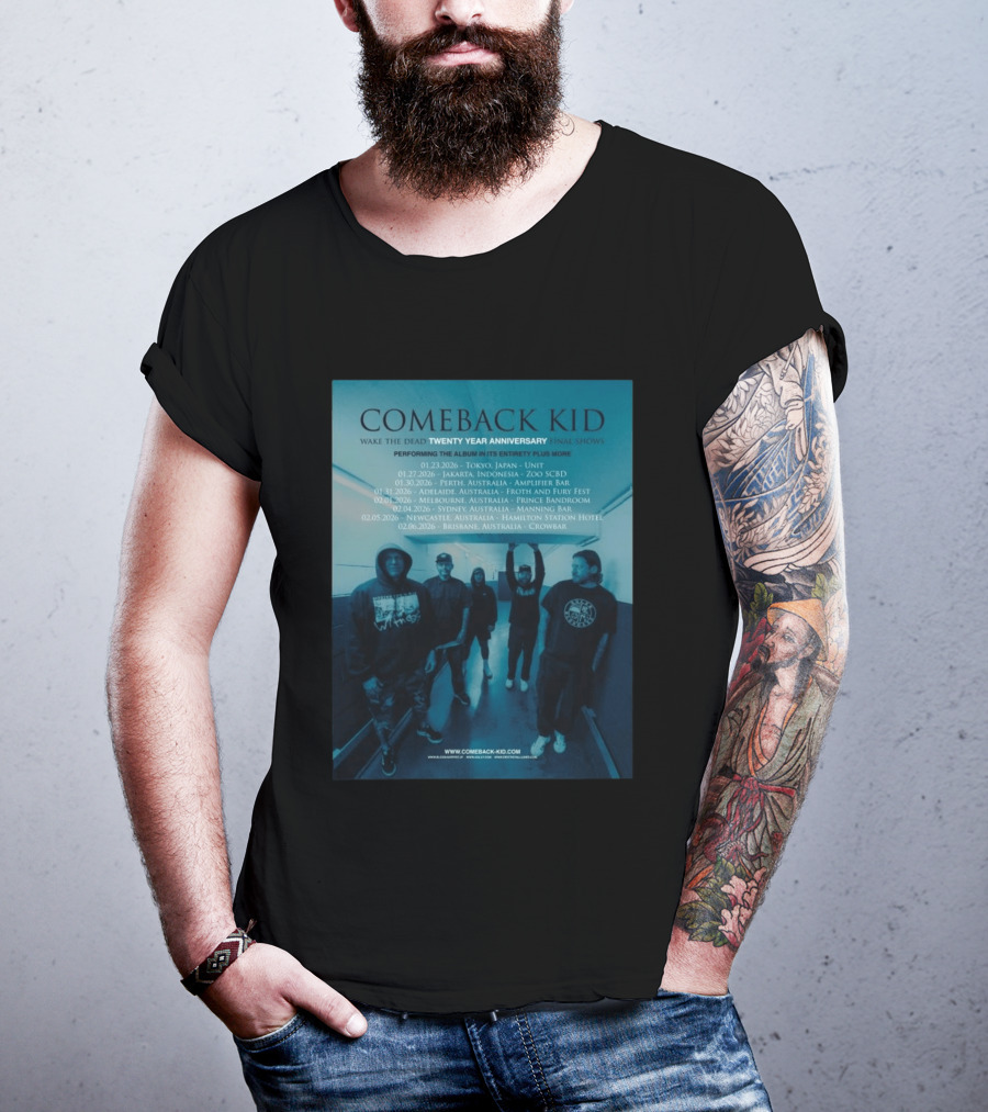 Comeback Kid Wake The Dead Twenty Year Anniversary Asia Australia Tour 2026 Dates T-Shirt
