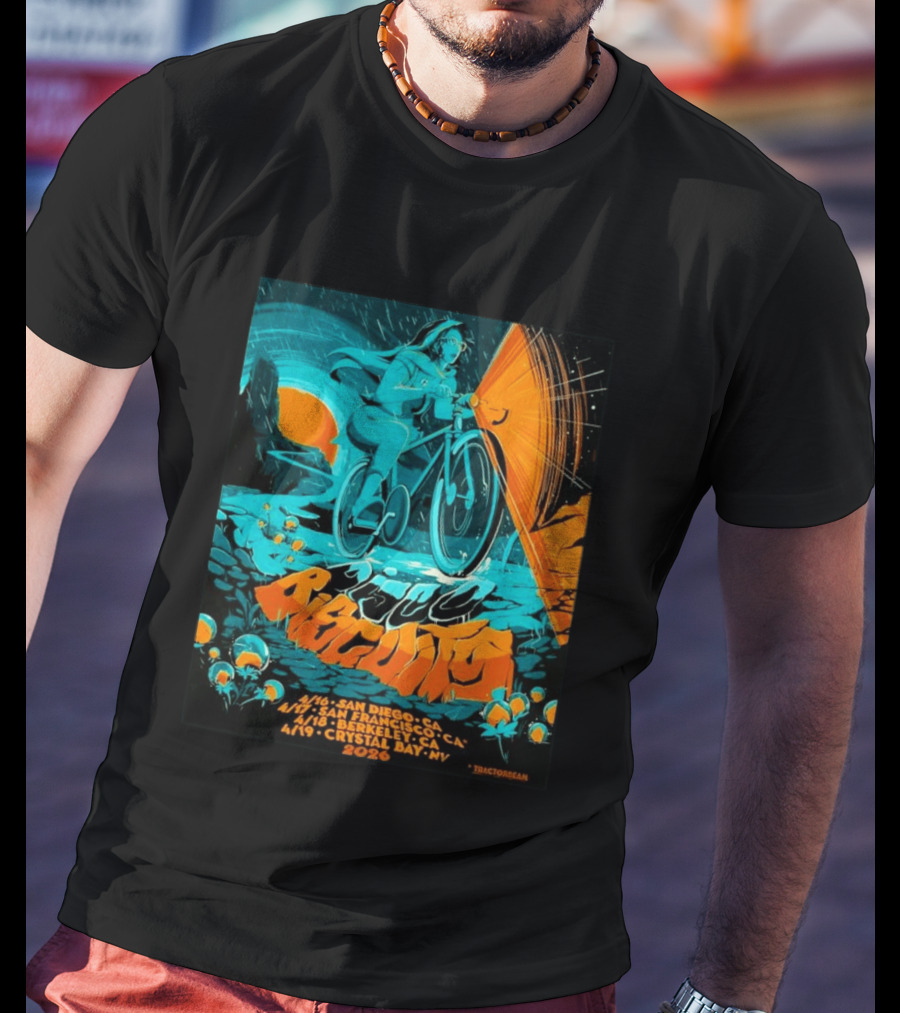 Bicycle Day Tour The Disco Biscuits West Coast April 2026 San Diego San Francisco Berkeley Crystal Bay T-Shirt