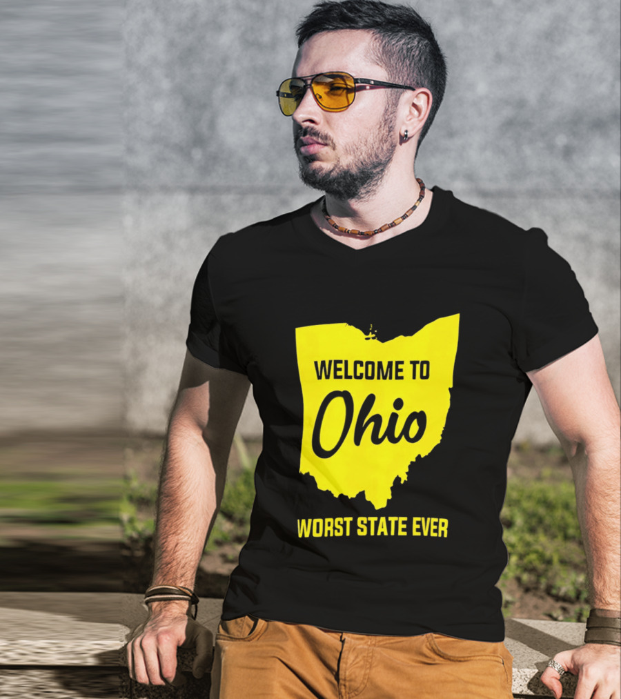 Welcome To Ohio Worst State Ever Map T-Shirt