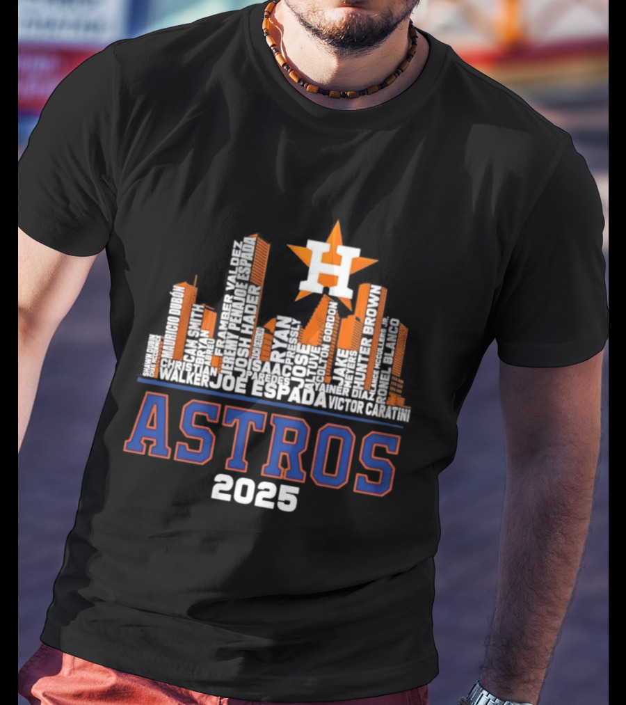 Houston Astros Players City Skyline 2025 T-Shirt