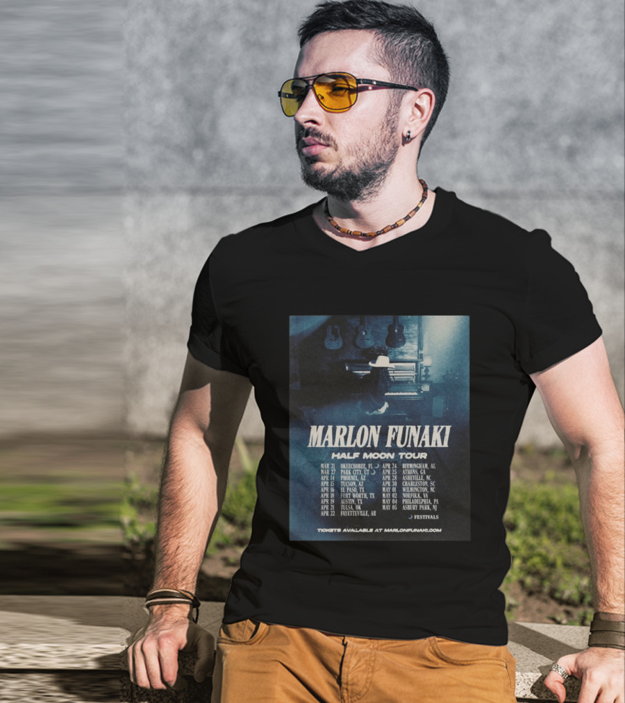 Marlon Funaki Half Moon Tour 2026 Dates Cities And Ticket Info T-Shirt