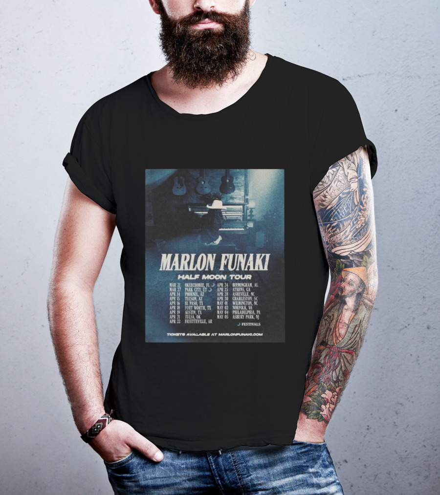 Marlon Funaki Half Moon Tour 2026 Dates Cities And Ticket Info T-Shirt