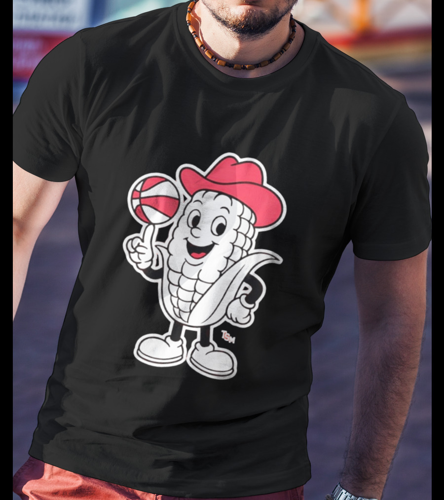 Nebraska Cornhuskers Cowboy Corn Basketball Playful T-Shirt
