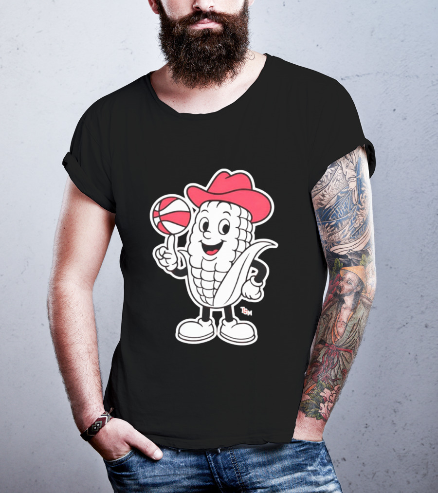 Nebraska Cornhuskers Cowboy Corn Basketball Playful T-Shirt