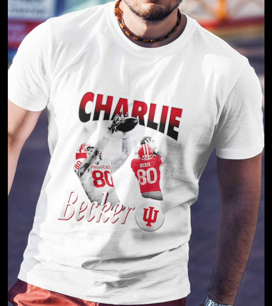 Charlie Becker Indiana Hoosiers Football 80 Receiver Catch IU T-Shirt