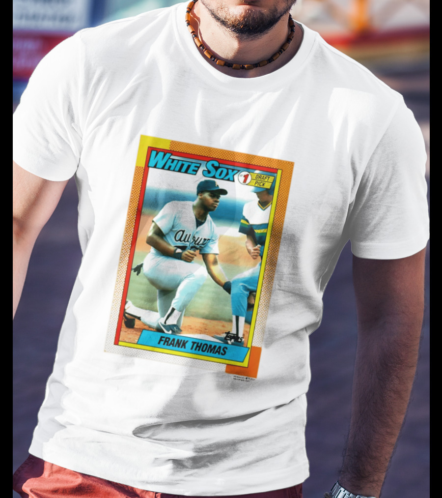 White Sox Frank Thomas 1990 Topps No. 1 Draft Pick Rookie Card T-Shirt