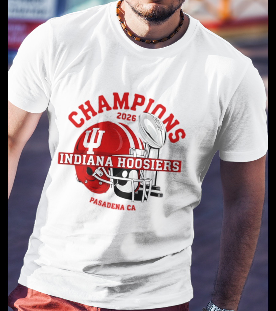Indiana Hoosiers 2026 Champions Helmet Trophy Football Victory T-Shirt