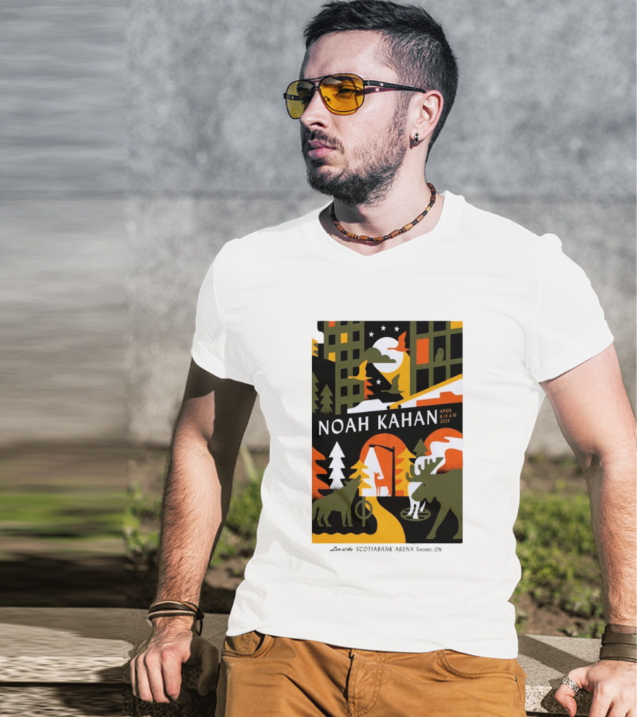 Noah Kahan April 6 14 16 2024 Toronto Wildlife Cityscape T-Shirt