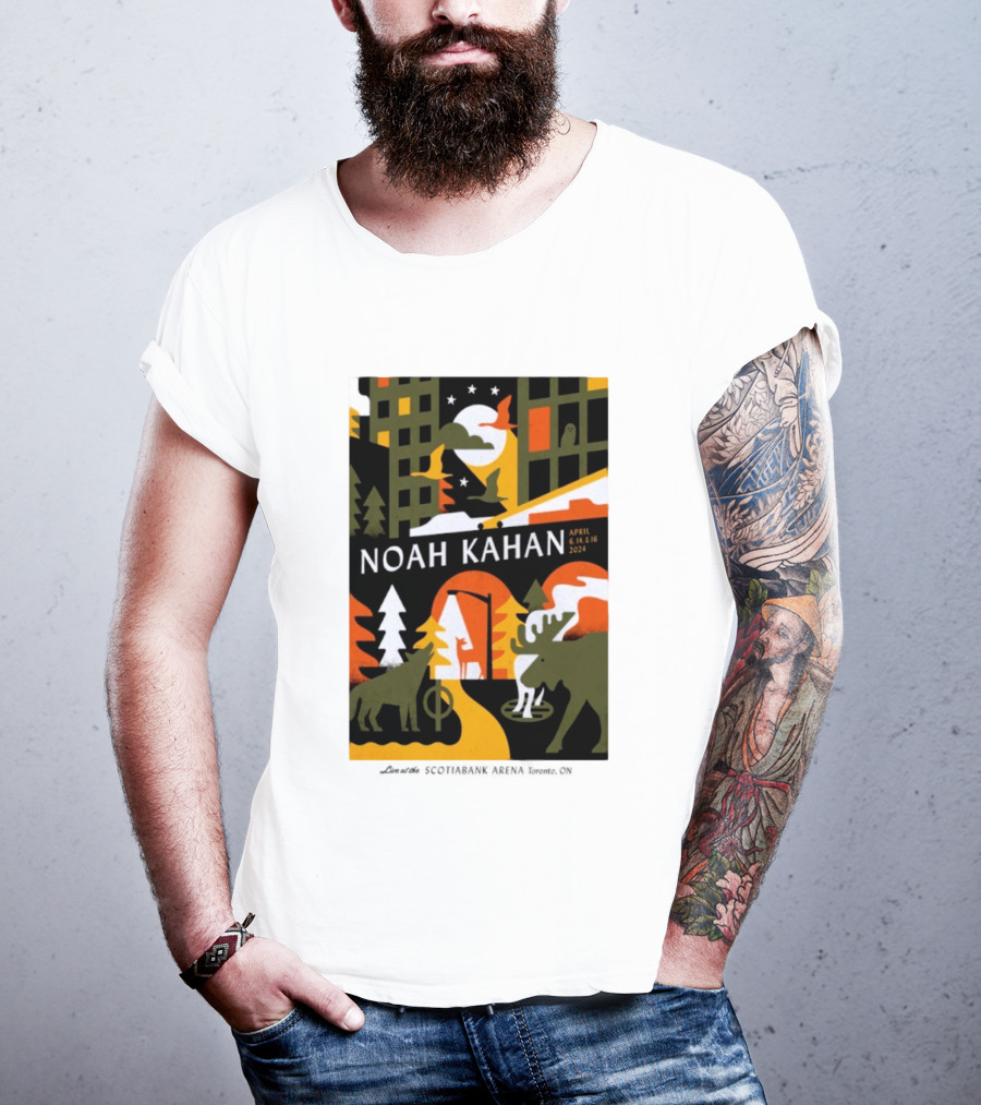 Noah Kahan April 6 14 16 2024 Toronto Wildlife Cityscape T-Shirt